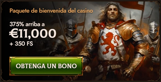 Crusado Casino welcome bonus: 375% up to €11,000 + 350 FS