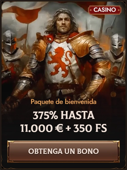 Crusado Casino 375% welcome bonus up to 11000€ + 350 FS