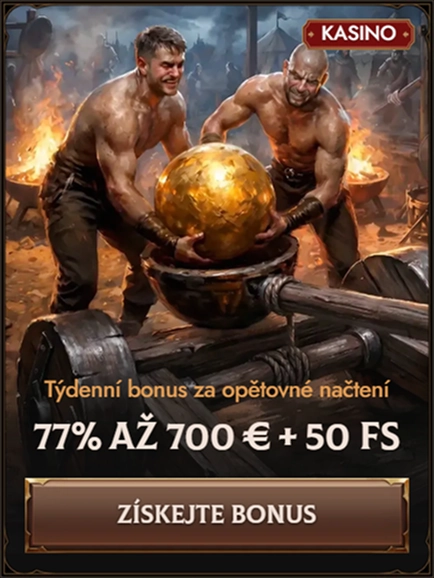 Weekly reload bonus 77% up to €700 + 50 FS with "Get Bonus" button