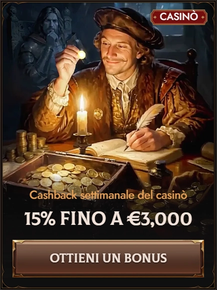 Crusado Casino weekly cashback bonus 15% up to €3,000