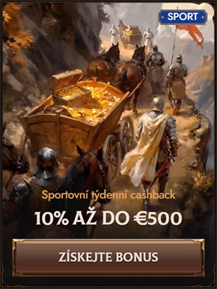 Sportovní týdenní cashback 10% až do €500