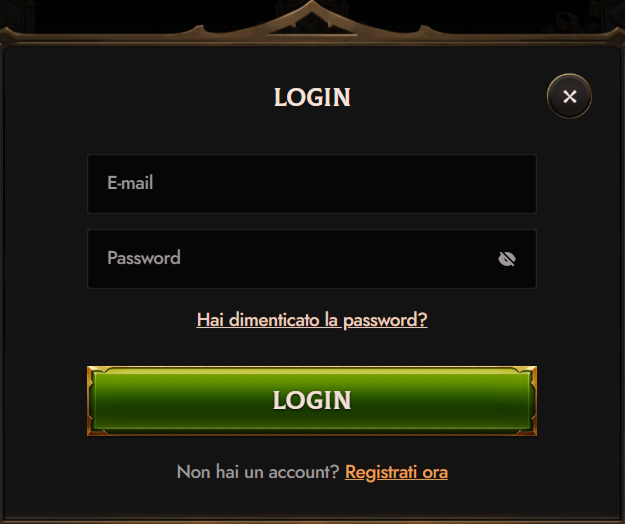 Crusado Casino login screen with email and password fields