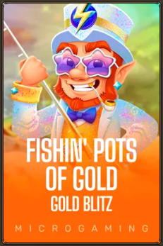 Fishin' Pots of Gold Gold Blitz slot game with leprechaun character