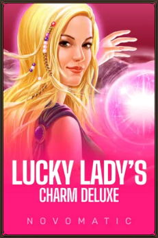 Lucky Lady's Charm Deluxe slot game with a blonde woman and pink orb
