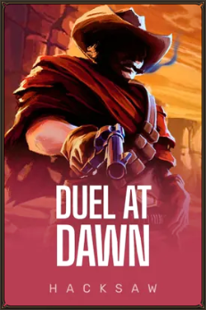 Duel at Dawn Hacksaw slot game featuring a cowboy aiming a pistol
